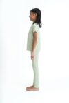 Kids Green Leggings Pant – Cotton Elastane Jersey with Elastic Waistband (1)