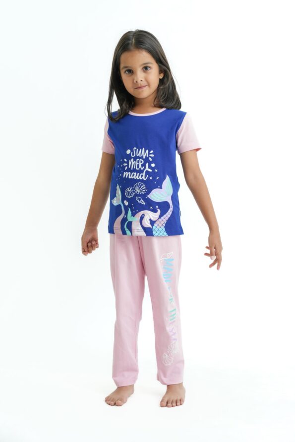 Summermaid PJ Set Lycra Jersey Top Long Pants with Pearl Print Design 1 Mackly Sri Lanka