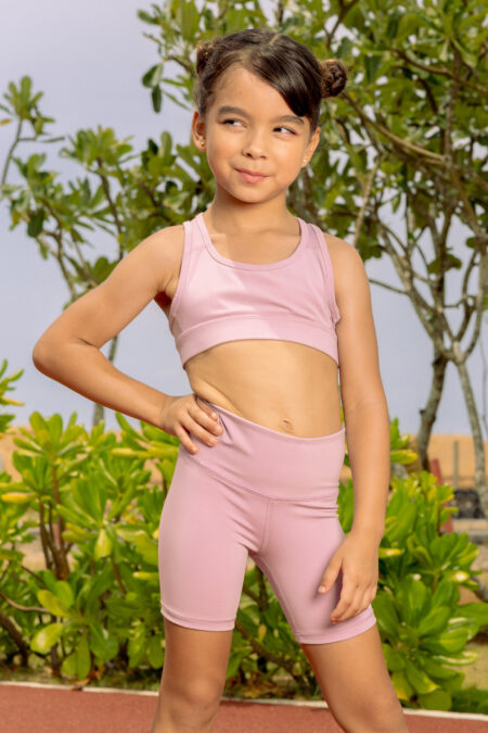 MACKLY GIRLS' PINK BIKER SHORTS