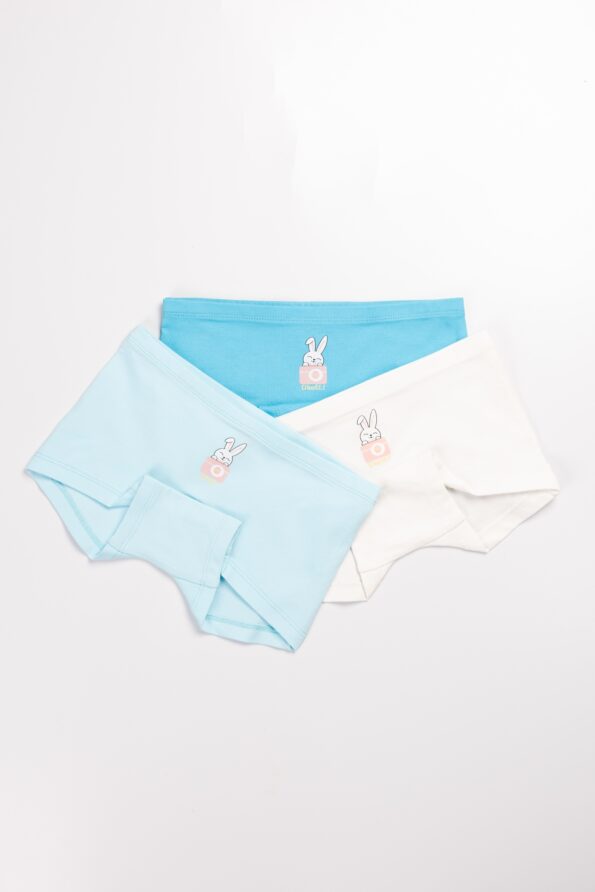 BUNNY CLICK GIRLS' 3-PIECE BOXER UNDERWEAR SET